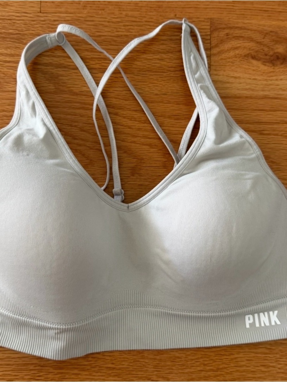 PINK Victoria's Secret Sports Bra Seamless Air Lightly Lined Strappy Back Size M